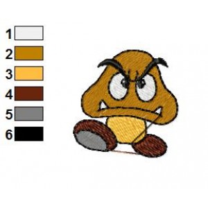 Mario Goombario Embroidery Design